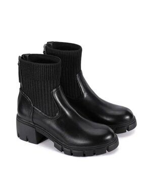 Women's Platform Chelsea Ankle Boots Chunky Heel Mid Calf Booties